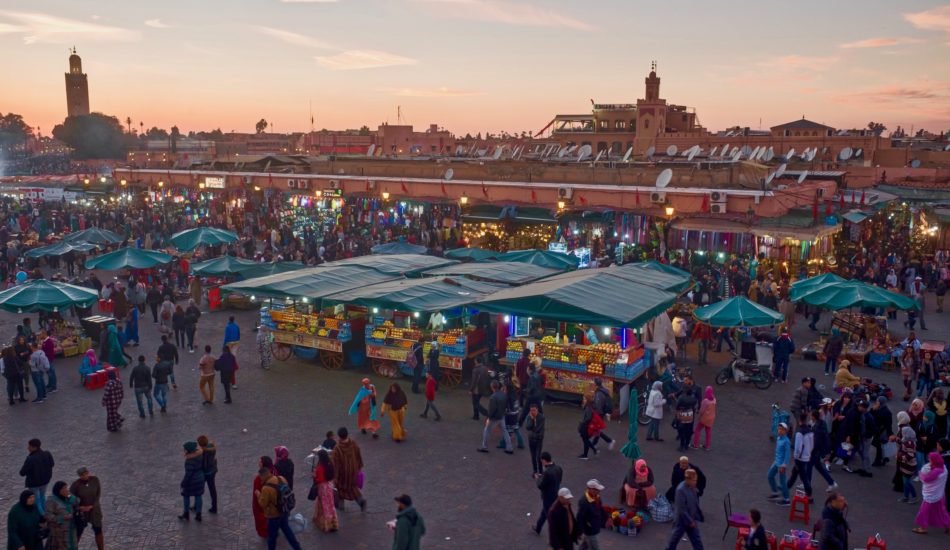 Bustling Marrakech market