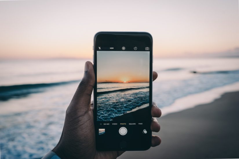 iPhone camera at sunset