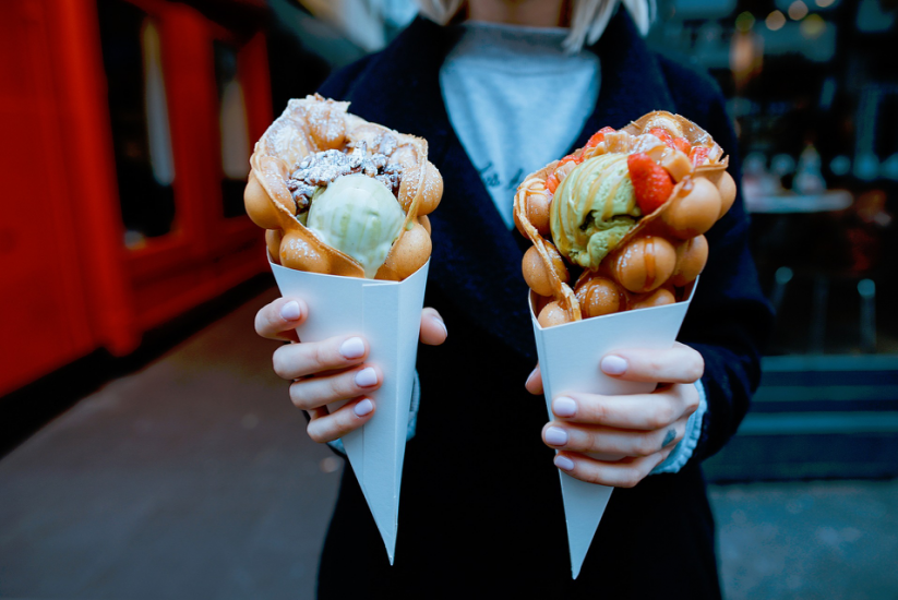 Person holding ice cream