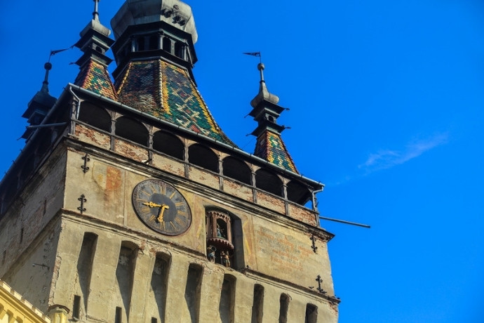The Clock Tower in Sighisoara, birthplace of Vlad the Impaler